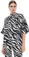 Francoise Blake Silk Shirt Black And White In Black
