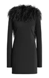 Francoise Bonnie Feather Embellished Mini Dress In Black