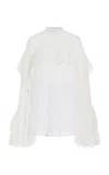 Francoise Carine Ruffled Lace Top In White