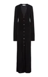 Francoise Cindy Couture Buttoned Maxi Dress In Black