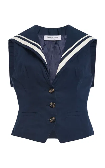 Francoise Françoise Claudia Cotton Top In Navy