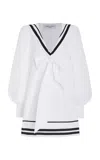Francoise Coco Puff-sleeve Cotton Mini Sailor Dress In White