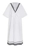 Francoise Coco Tie-front Cotton Sailor Dress In White