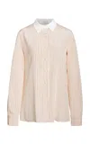 Francoise Constance Pinstripe Silk Shirt In Stripe