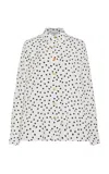 Francoise Constance Polka-dot Silk Shirt In Black,white