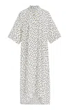 Francoise Constance Polka-dot Silk Shirt Dress In Black,white