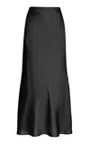 Francoise Constance Silk Maxi Slip Skirt In Black