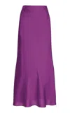 Francoise Constance Silk Maxi Slip Skirt In Purple