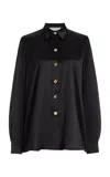 Francoise Constance Silk Top In Black