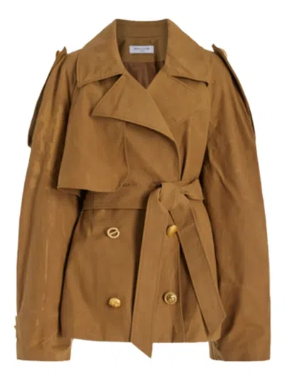 Francoise Gabi Cotton Trench Coat In Khaki