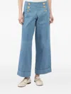 Francoise Bijou Denim High-waist Wide-leg Pants