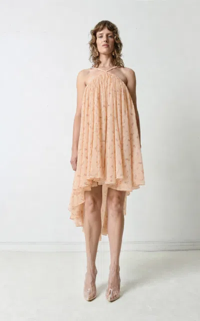 Francoise Françoise Diana Cotton-blend High-low Dress In Light Pink