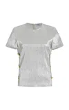 Francoise Exclusive Emanuelle Buttoned Lamé Top In Silver