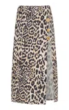 Francoise Emanuelle Buttoned Leopard-print Midi Skirt In Animal