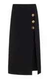 Francoise Emanuelle Buttoned Midi Skirt In Black