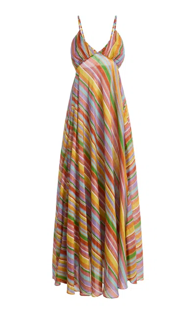 Francoise Françoise Exclusive La Isla Aisha Cotton-silk Maxi Dress In Multi