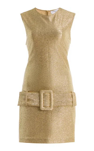Francoise Françoise Exclusive La Isla Clover Metallic Jersey Mini Dress In Gold