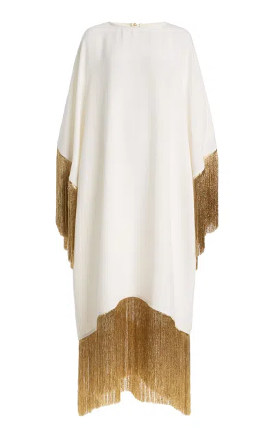 Francoise Françoise Exclusive La Isla Fiona Fringed Crepe Caftan In White