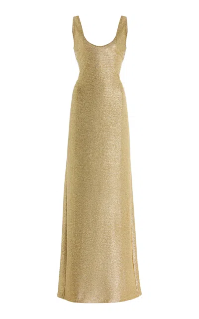 Francoise Françoise Exclusive La Isla Nina Metallic Jersey Maxi Dress In Gold