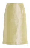 Francoise Exclusive Poppy Iris-print Skirt In Yellow