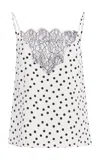 Francoise Exclusive Stevie Lace-trimmed Silk Crepe Cami Top In White