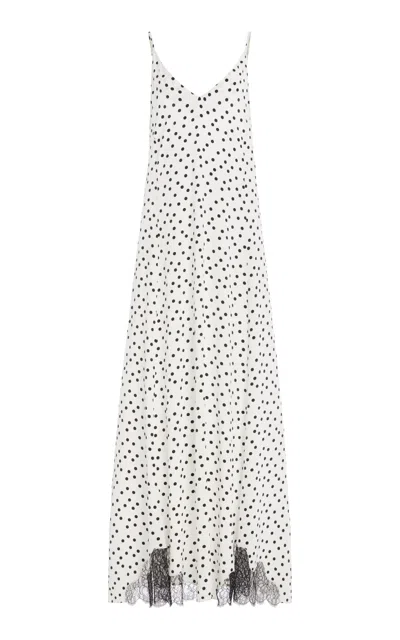 Francoise Exclusive Stevie Lace-trimmed Silk Crepe Maxi Dress In White