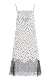 Francoise Exclusive Stevie Lace-trimmed Silk Crepe Midi Slip Dress In White