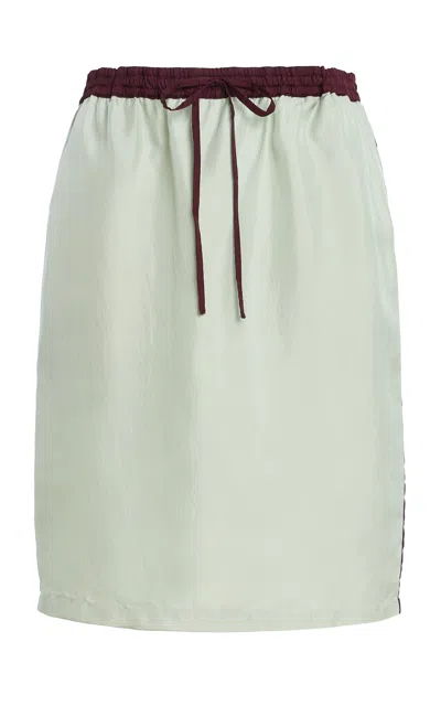 Francoise Françoise Fanny Silk Midi Skirt In Green