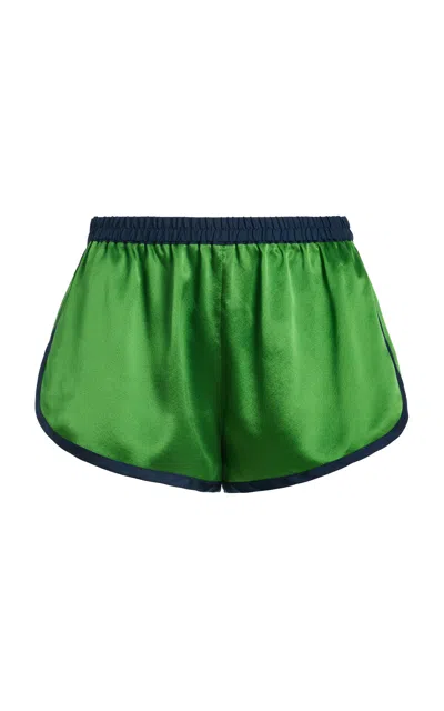 Francoise Françoise Fanny Silk Mini Shorts In Green
