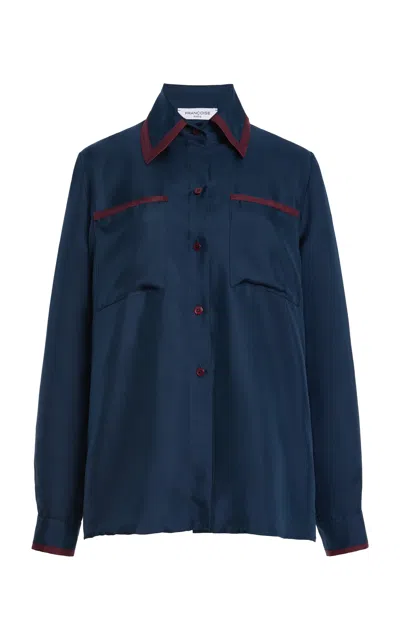 Francoise Françoise Fanny Silk Shirt In Navy