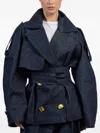 Francoise Gabi Double-breasted Coat In Multi