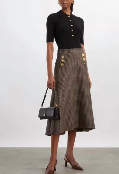 Francoise Gia Skirt In Tweed Brown In Gray