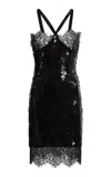 Francoise Jenny Sequined Mini Dress In Black