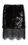 Francoise Jenny Sequined Skirt In Black