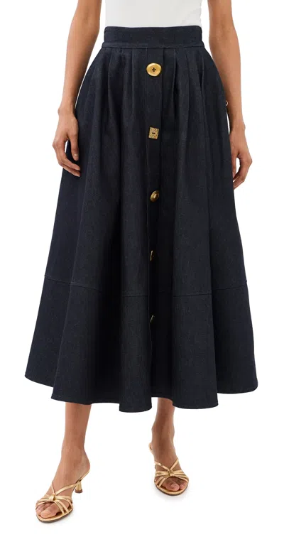 Francoise Joe Denim Skirt Indigo In Black