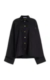 Francoise Joe Oversized Cotton Shirt In Black