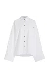Francoise Joe Oversized Cotton Shirt In White
