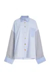 Francoise Joe Oversized Striped Cotton Shirt