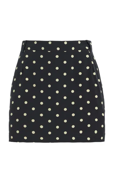 Francoise Françoise Joelle Silk Mini Skirt In Black,white