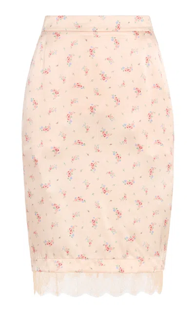 Francoise Françoise Layla Silk Midi Skirt In Light Pink