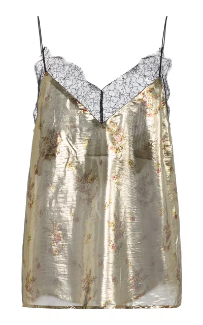 Francoise Françoise Layla Silk-lurex Camisole In Gold