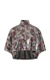 Francoise Lila Floral-sequined Cropped Top In Multi
