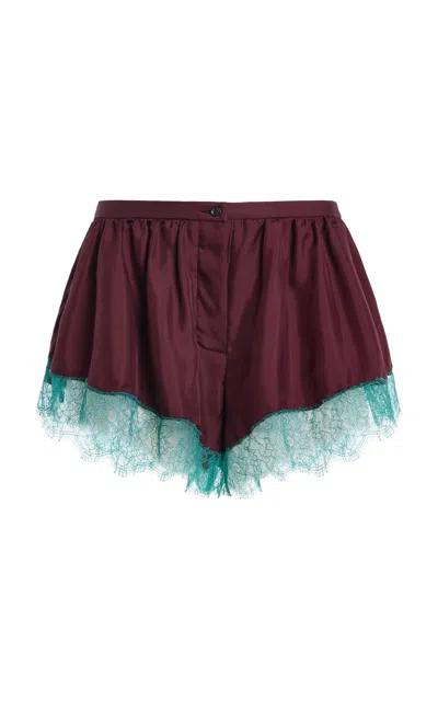 Francoise Françoise Lisette Silk Shorts In Burgundy