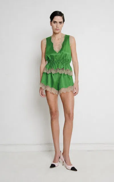 Francoise Françoise Lisette Silk Shorts In Green