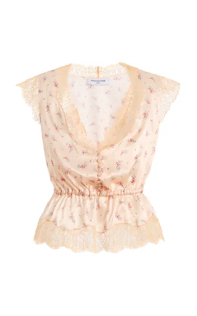 Francoise Françoise Lisette Silk Top In Light Pink