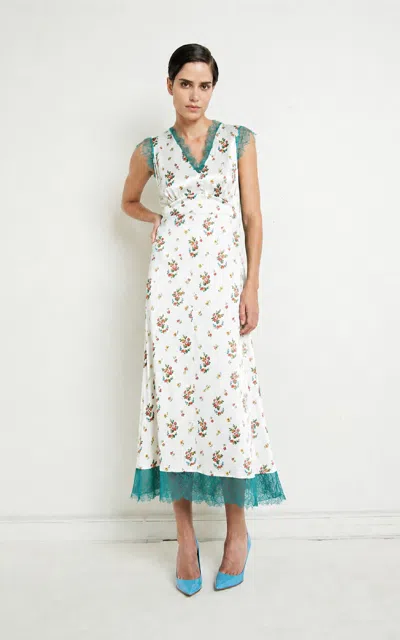 Francoise Françoise Lisette Silk-blend Midi Dress In Floral