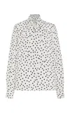 Francoise Lucie Tie-neck Polka-dot Silk Shirt In Black,white