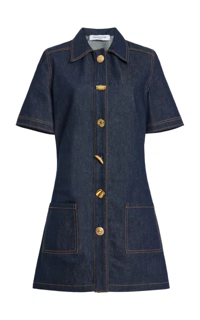 Francoise Françoise Macy Cotton Mini Dress In Dark Wash