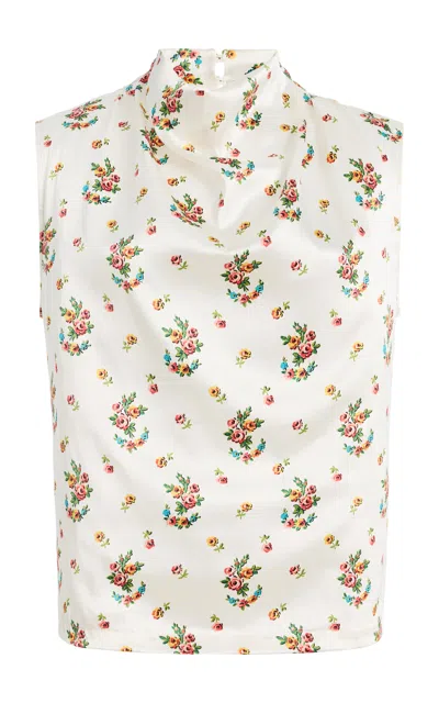 Francoise Françoise Maelis Silk-blend Top In Floral
