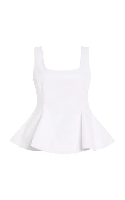 Francoise Françoise Marie Cotton-blend Peplum Top In White